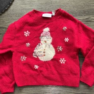 The Children's Place Festive Red Snowman Sweater